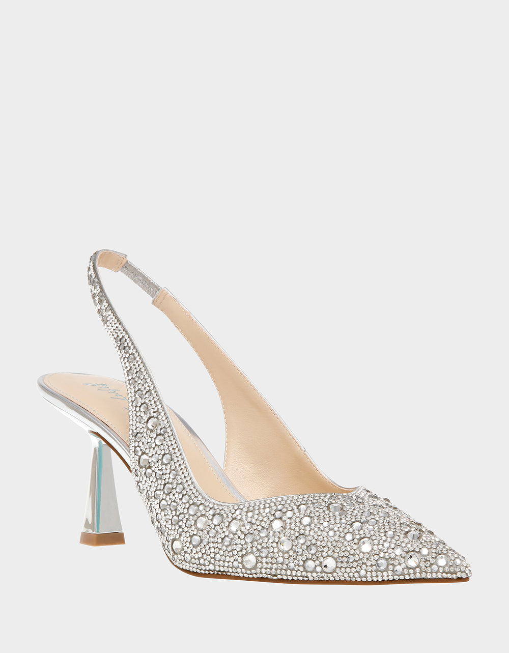 Clark Silver Rhinestone Slingback Heels - 2.25 Inch