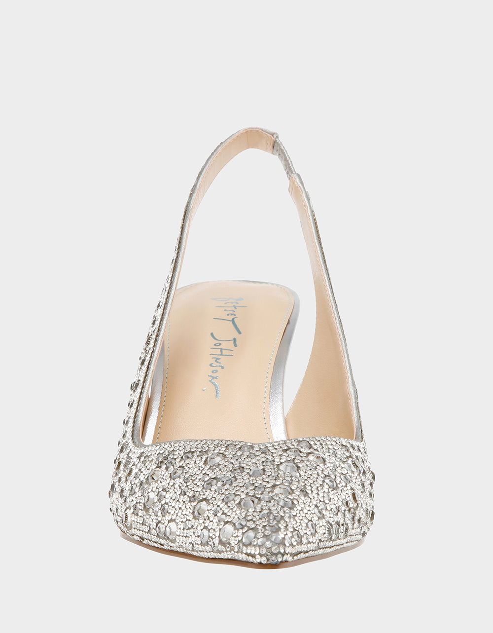 Clark Silver Rhinestone Slingback Heels - 2.25 Inch