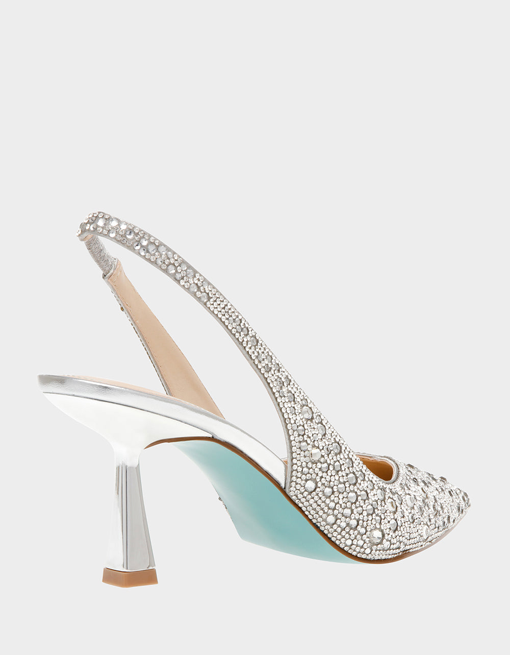 Clark Silver Rhinestone Slingback Heels - 2.25 Inch