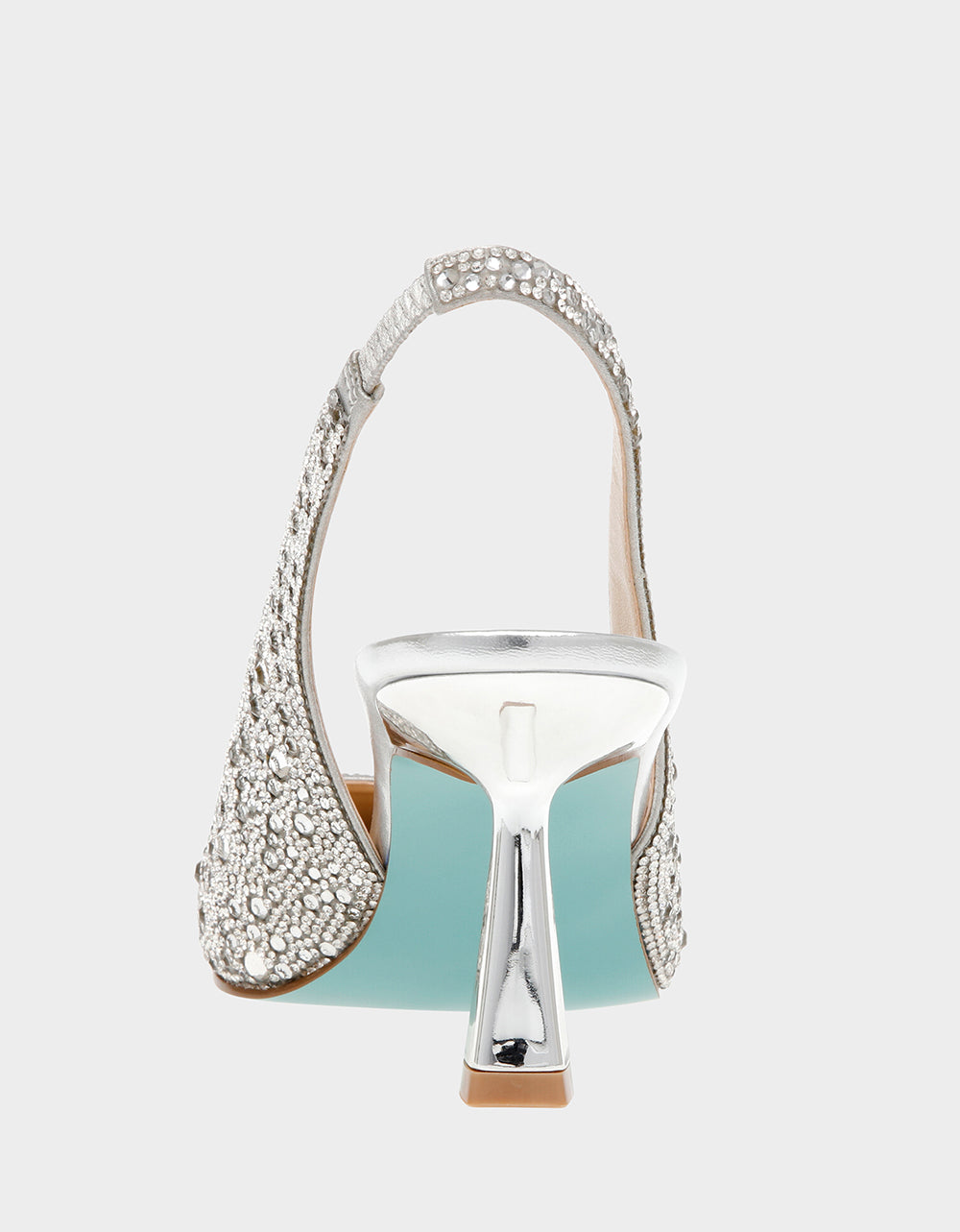 Clark Silver Rhinestone Slingback Heels - 2.25 Inch