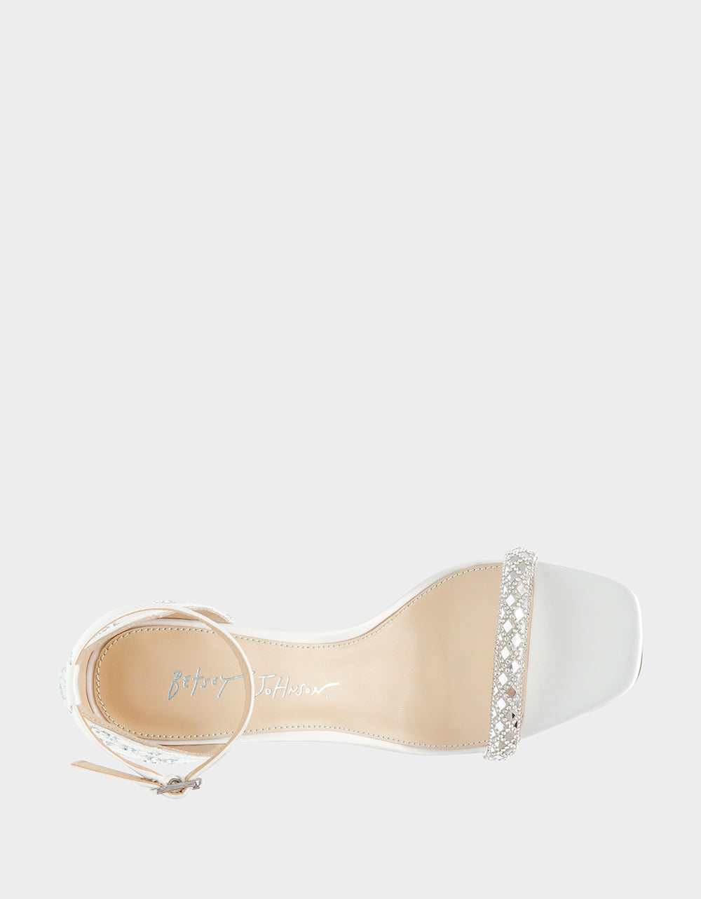 Betsey Johnson DEAN Ivory Rhinestone Bridal Heels - 4 Inch Open Toe