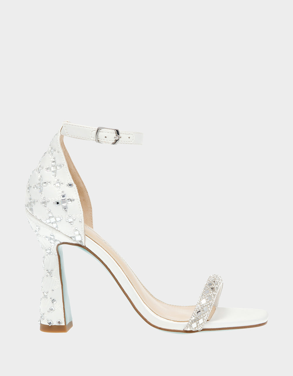 Betsey Johnson Dean Ivory Rhinestone Bridal Heels - 4 Inch Open Toe