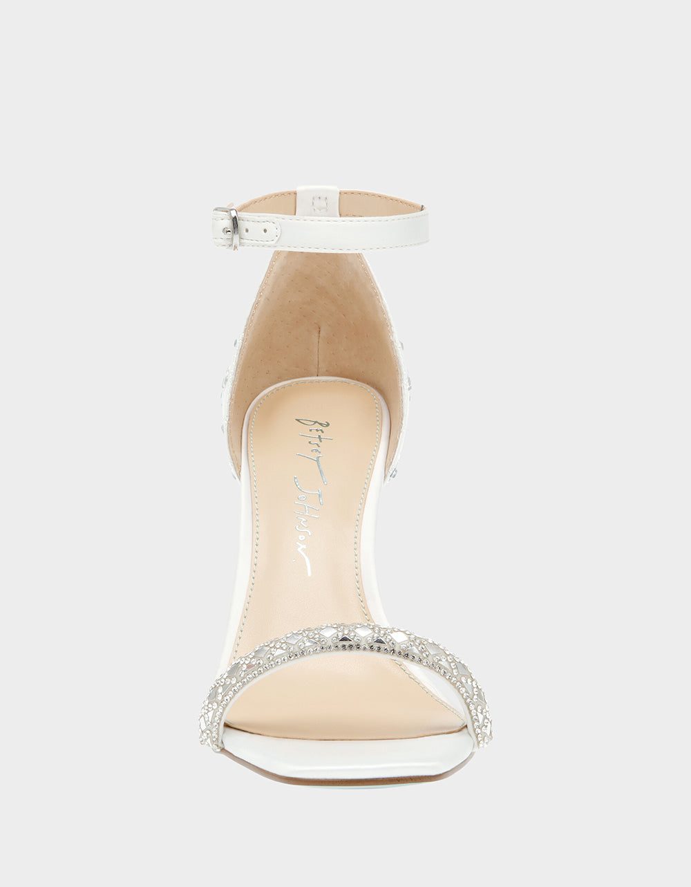 Betsey Johnson Dean Ivory Rhinestone Bridal Heels - 4 Inch Open Toe