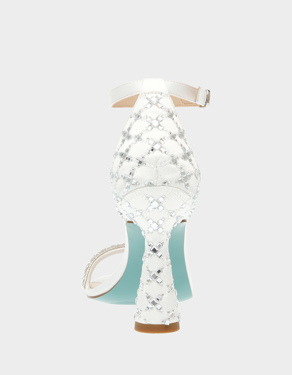 Betsey Johnson Dean Ivory Rhinestone Bridal Heels - 4 Inch Open Toe
