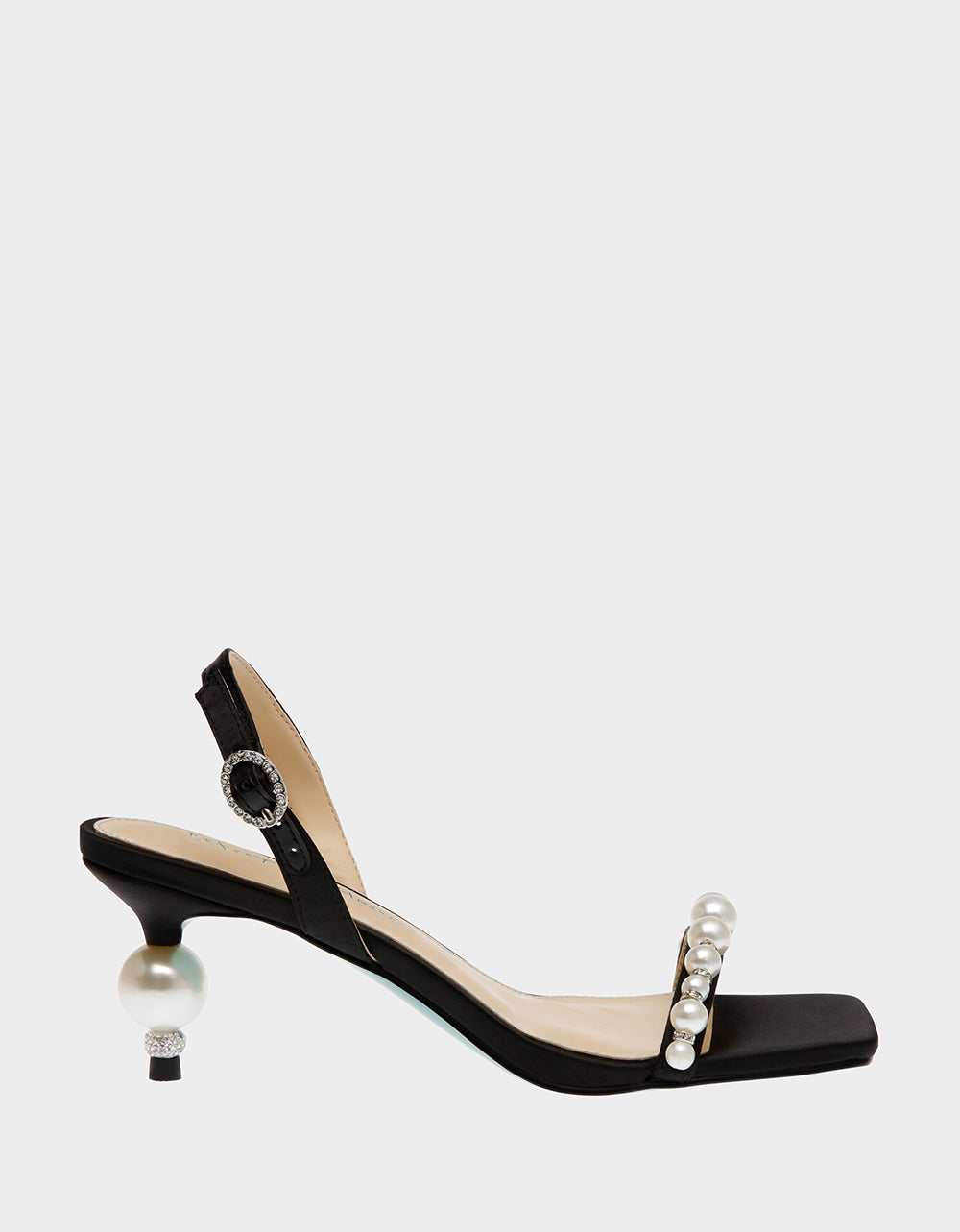 Betsey Johnson DELTA Black Pearl Heels - 2.75 Inch Comfortable Formal Shoes