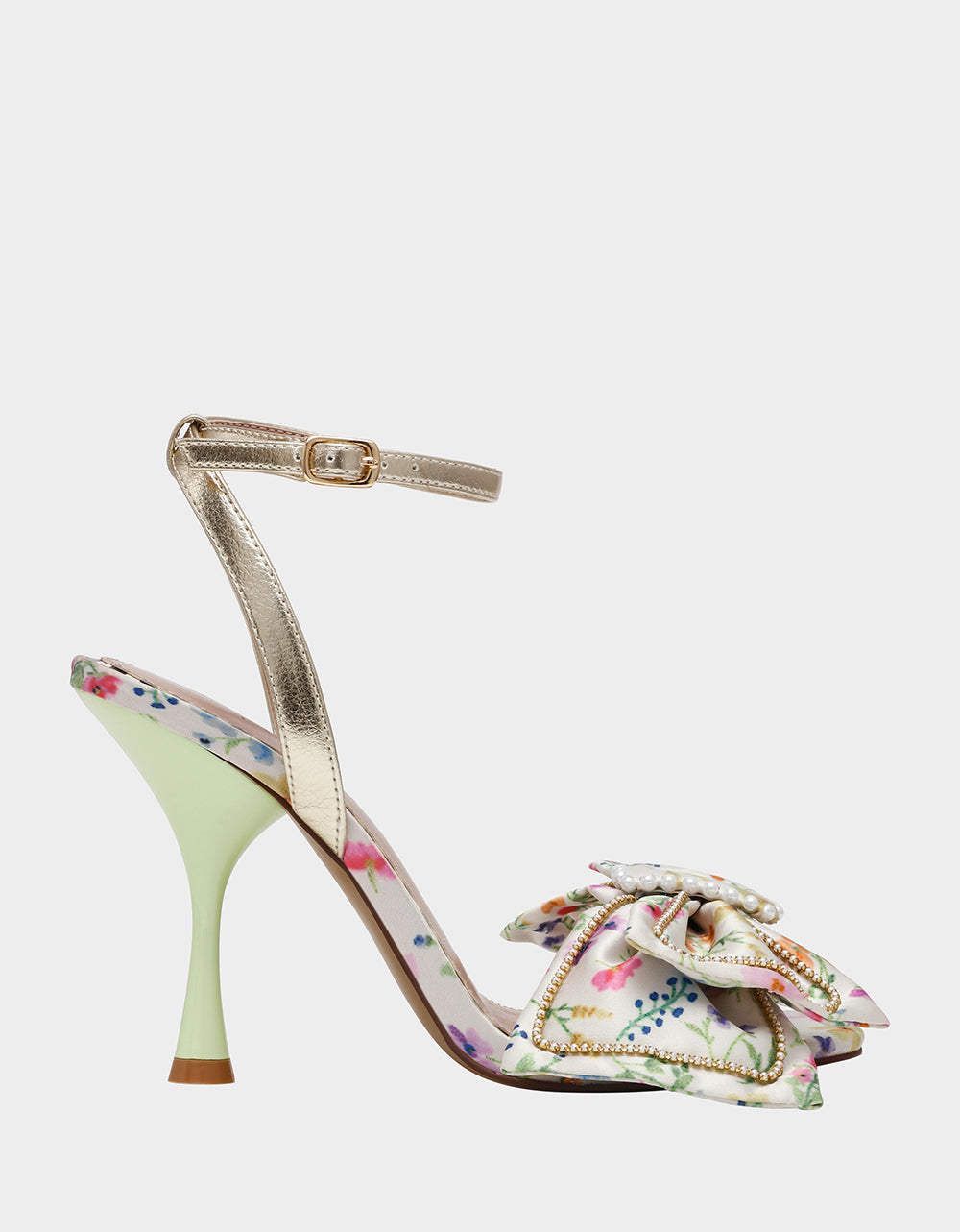 Betsey Johnson DENLY Bow & Pearl Heeled Sandals - 3.75 Inch
