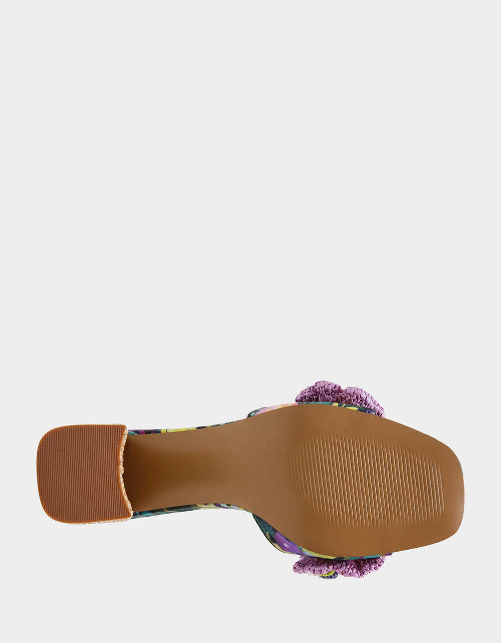 Betsey Johnson Dietrich Block Heel Mule with Macrame Flowers