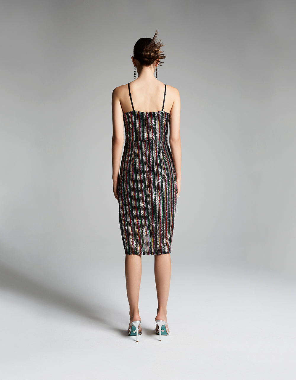 Sparkly Rainbow Disco Dream Midi Dress by RE:LUV - V Neck & Slit