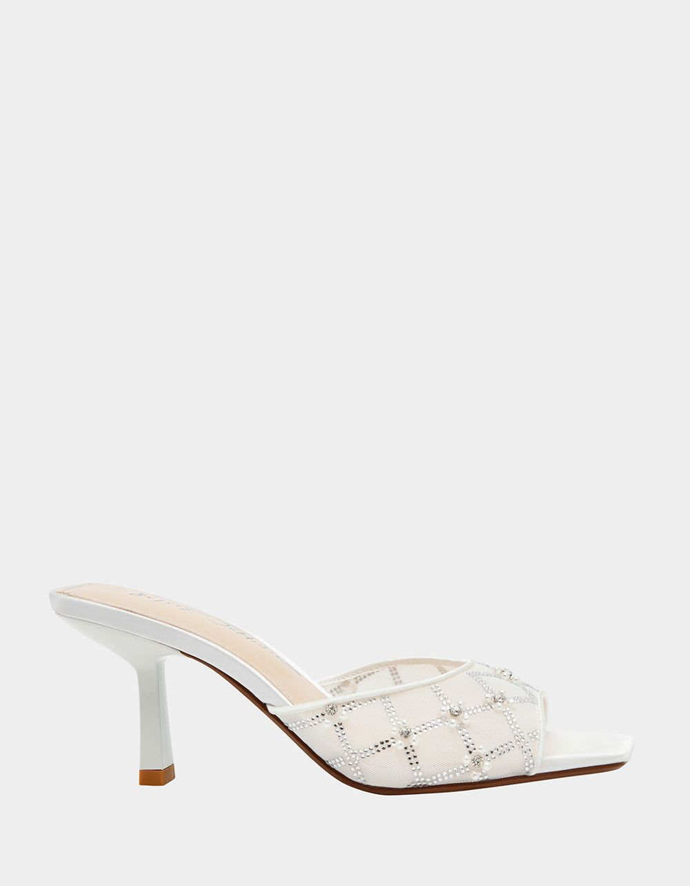 Betsey Johnson Pearl & Rhinestone Mules - 3 Inch Heel Slip-Ons