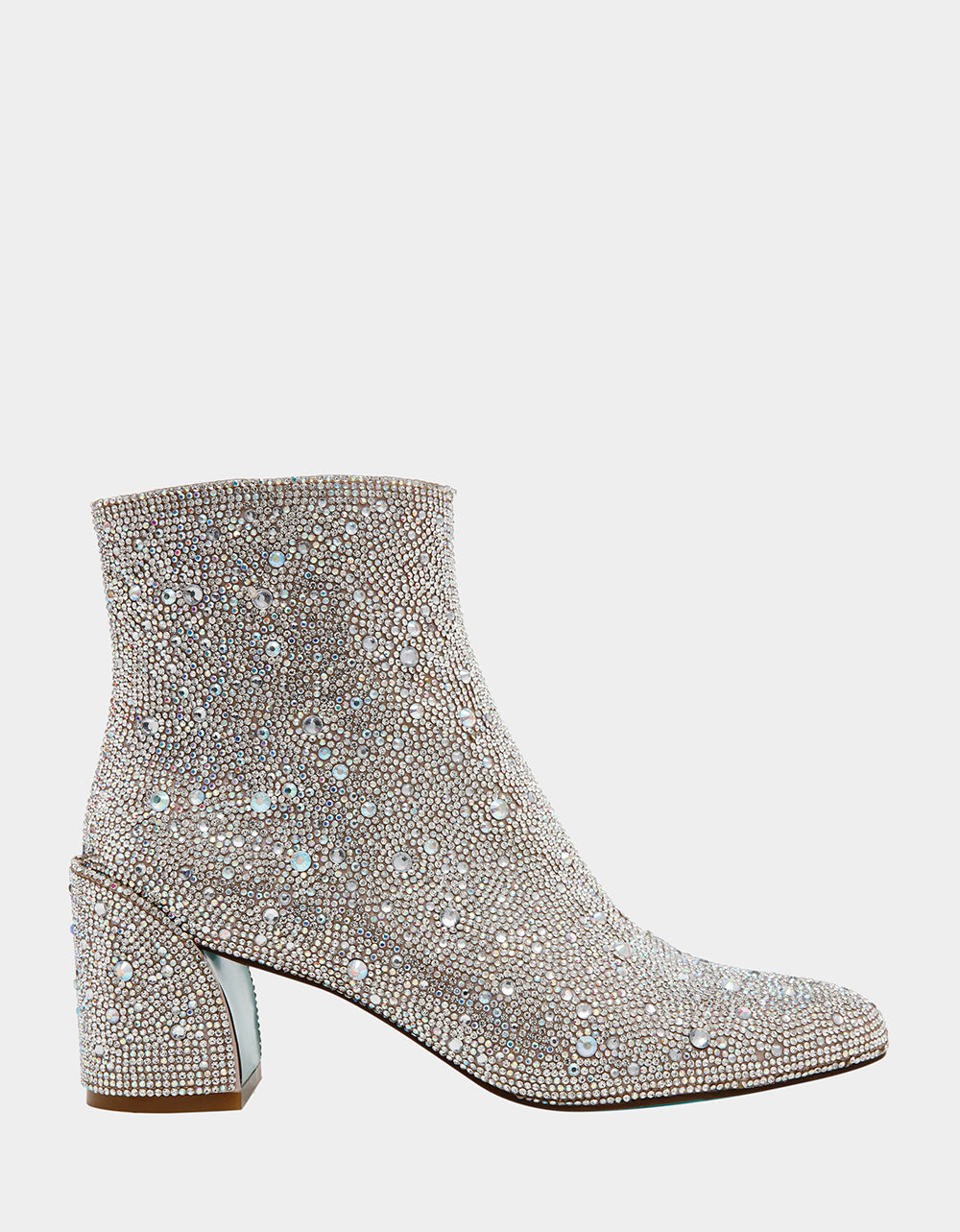 Betsey Johnson GAIL Rhinestone Ankle Booties with Block Heel