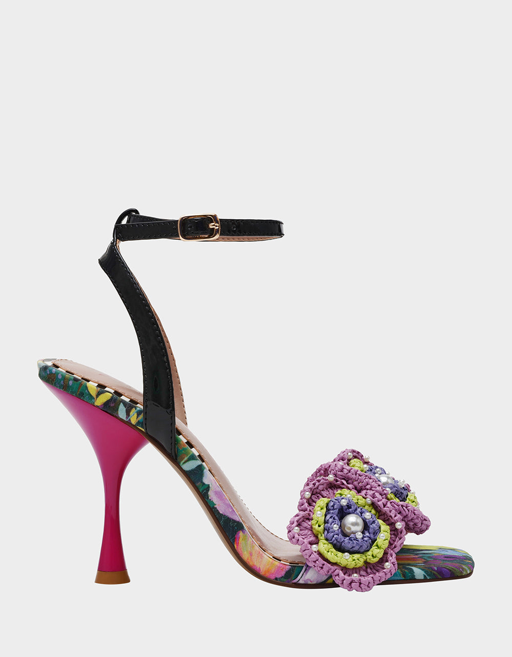 Betsey Johnson Ainsleyy Floral Heels with Macrame Flowers - 3.75 Inch