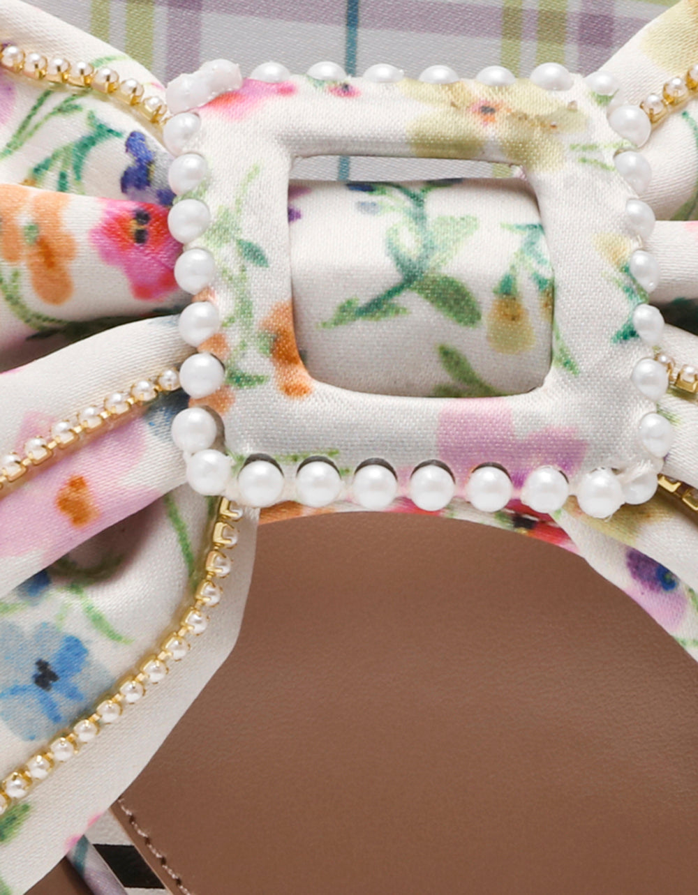 Betsey Johnson Garnet Block Heel Sandals with Pearl Buckle Bow
