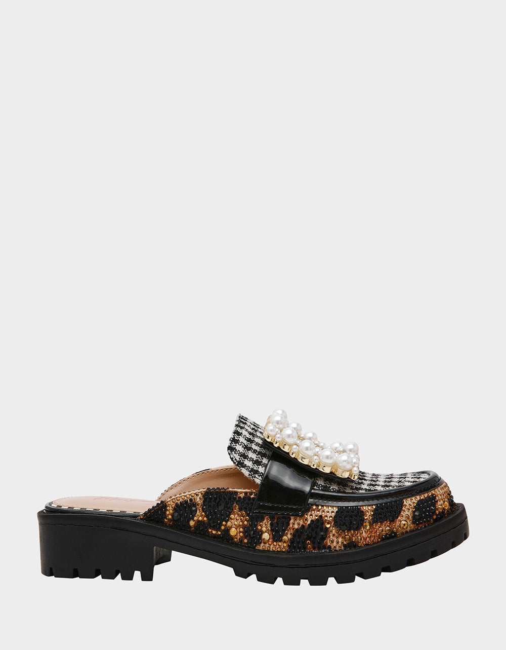 Betsey Johnson Grayce Leopard Print Loafer with Rhinestones