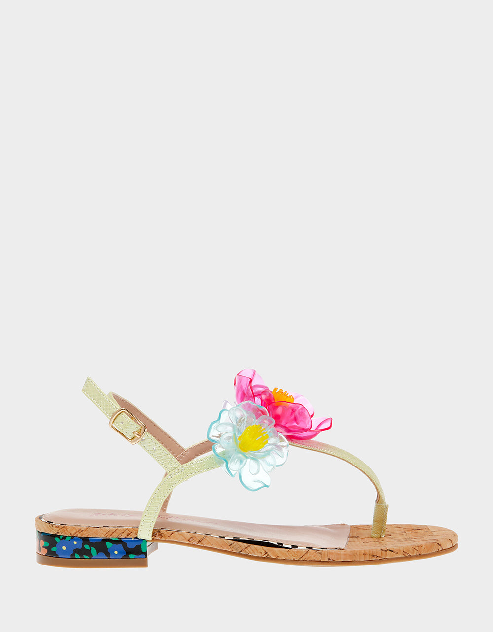 Betsey Johnson Havanah Floral T-Strap Thong Sandals