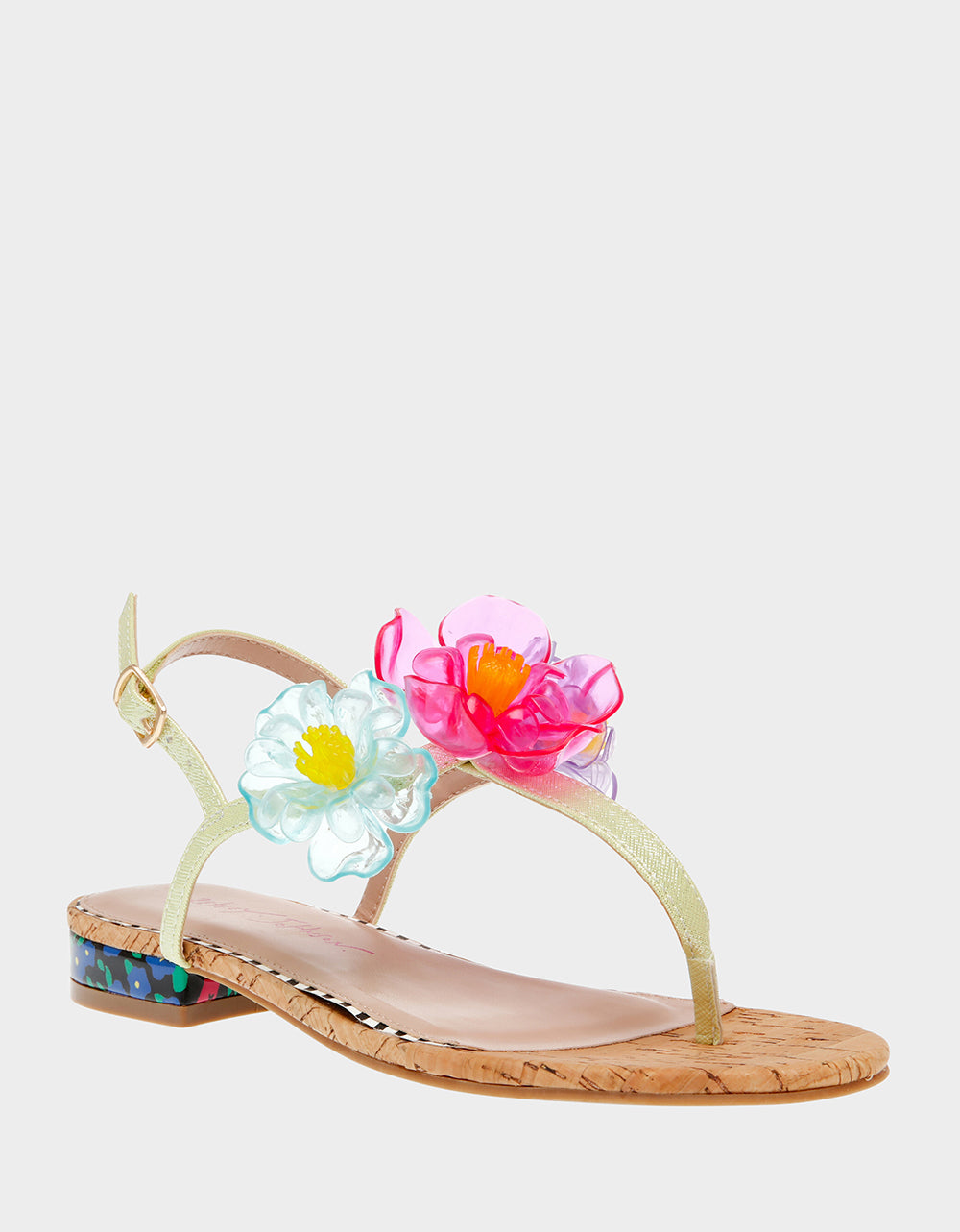 Betsey Johnson Havanah Floral T-Strap Thong Sandals