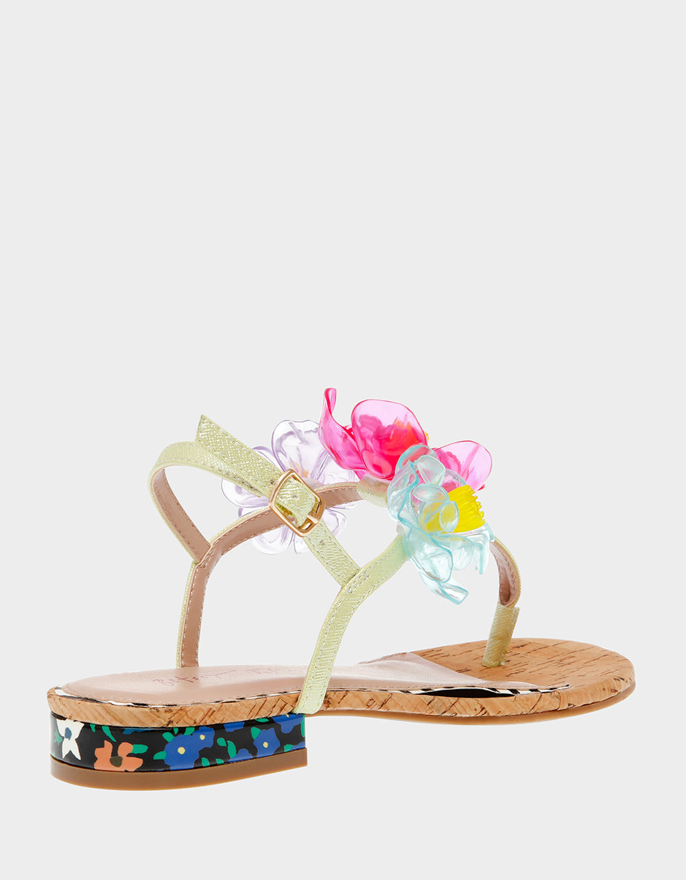 Betsey Johnson Havanah Floral T-Strap Thong Sandals