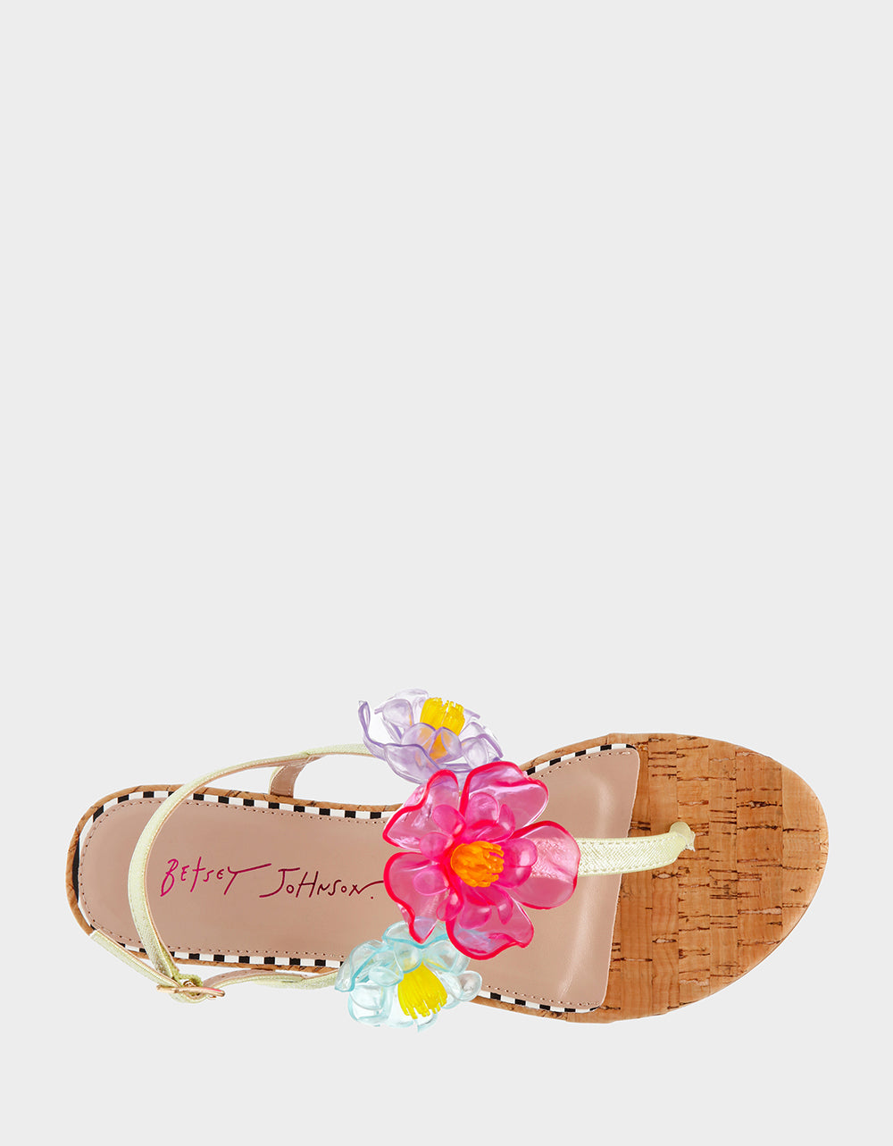 Betsey Johnson Havanah Floral T-Strap Thong Sandals