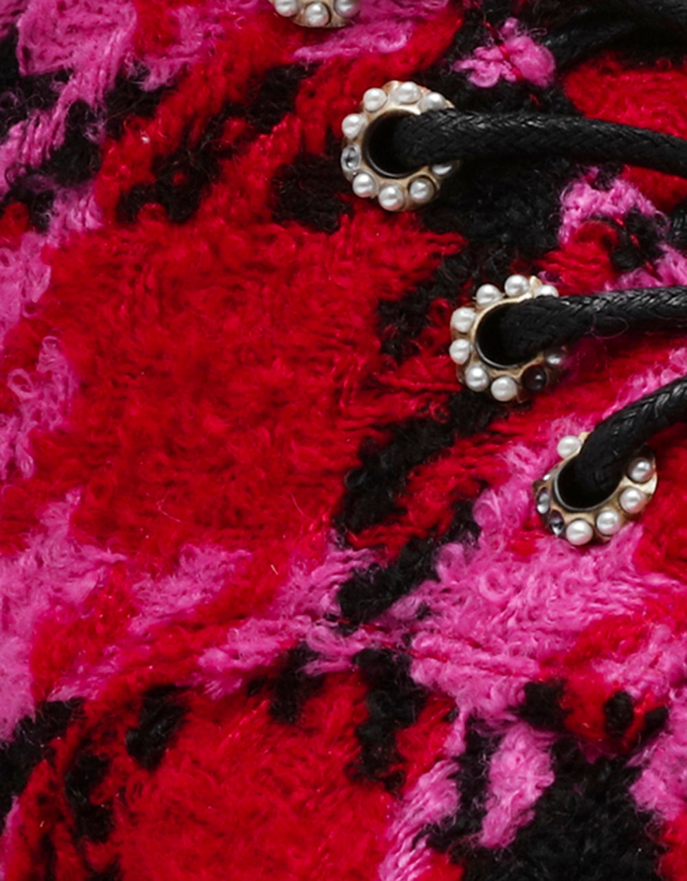 Betsey Johnson HEATHR Fuchsia Multi Combat Boots with Lugsole