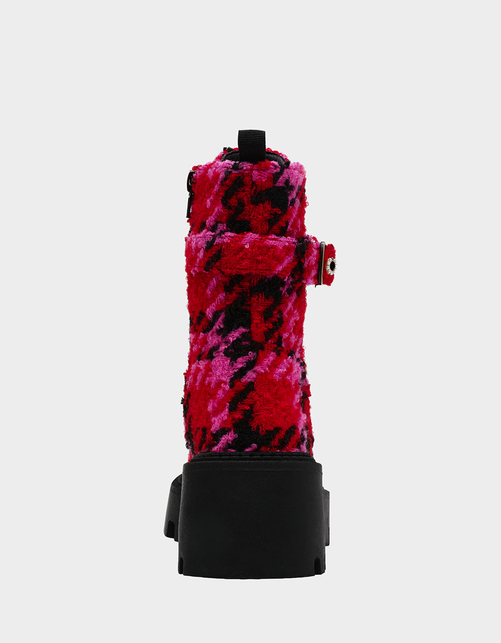 Betsey Johnson HEATHR Fuchsia Multi Combat Boots with Lugsole
