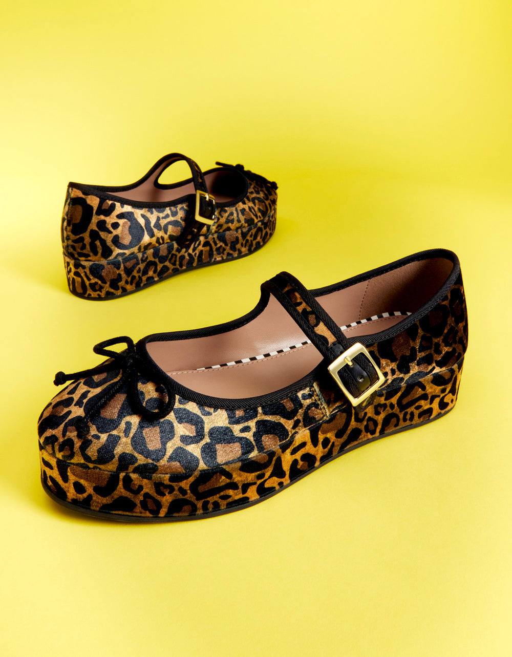 Betsey Johnson Hellena Leopard Print Mary Jane Platform Shoes
