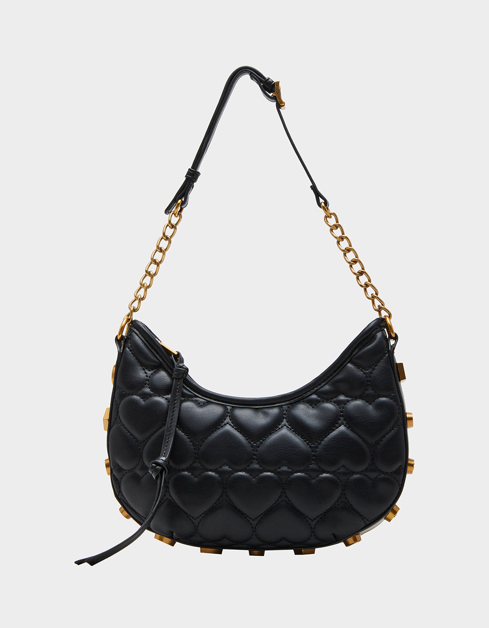 Betsey Johnson Icon Quilted Heart Shoulder Bag - Black