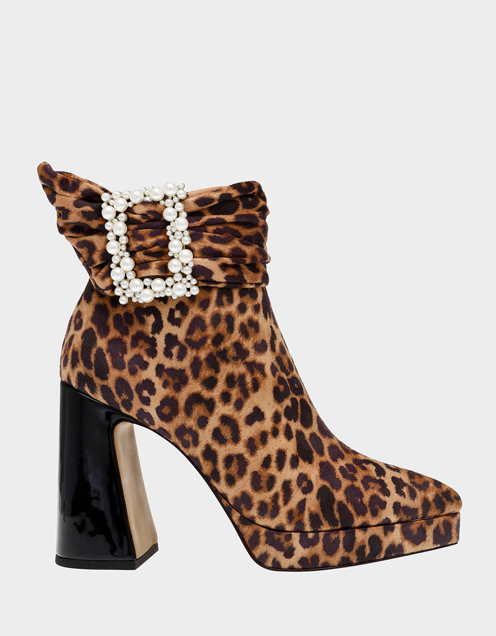 Betsey Johnson IDRIS Leopard Print Platform Bootie with Buckle