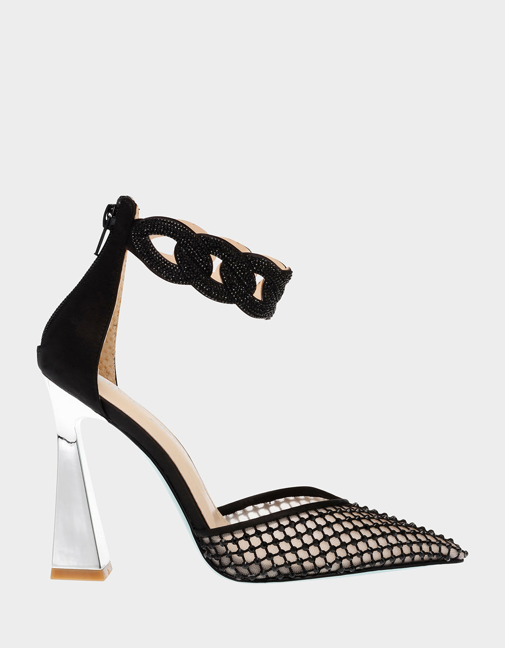 Betsey Johnson JAD Black Heels with Stones - 4 Inch Comfortable Heels
