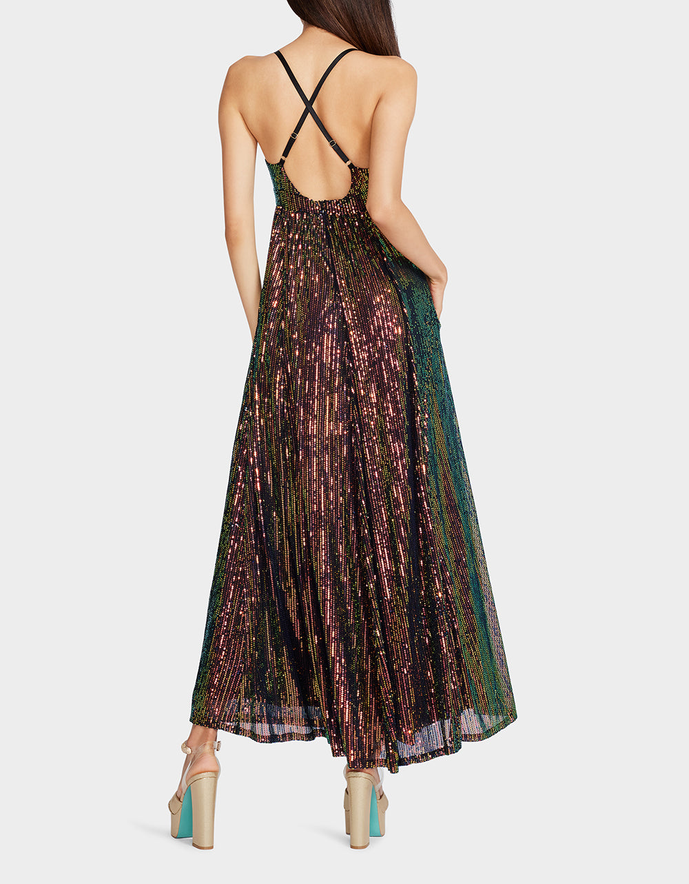 Betsey Johnson James Sequin Maxi Dress for Evening Events
