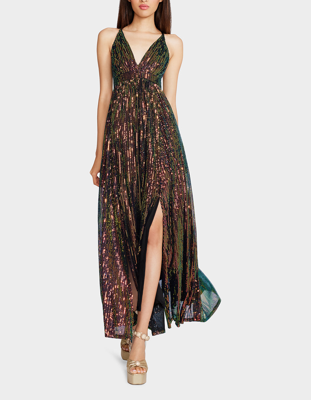 Betsey Johnson James Sequin Maxi Dress for Evening Events