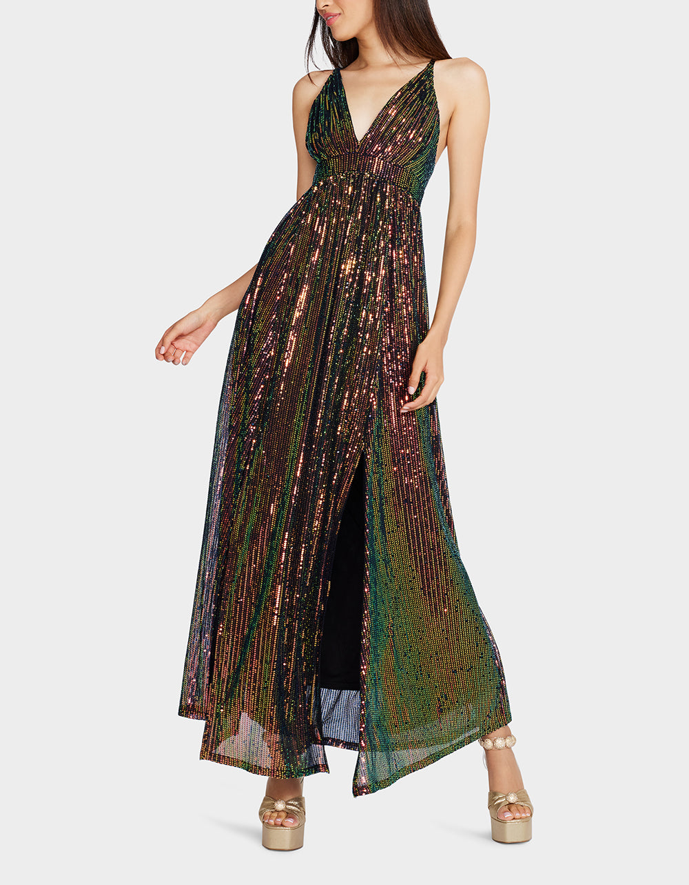 Betsey Johnson James Sequin Maxi Dress for Evening Events