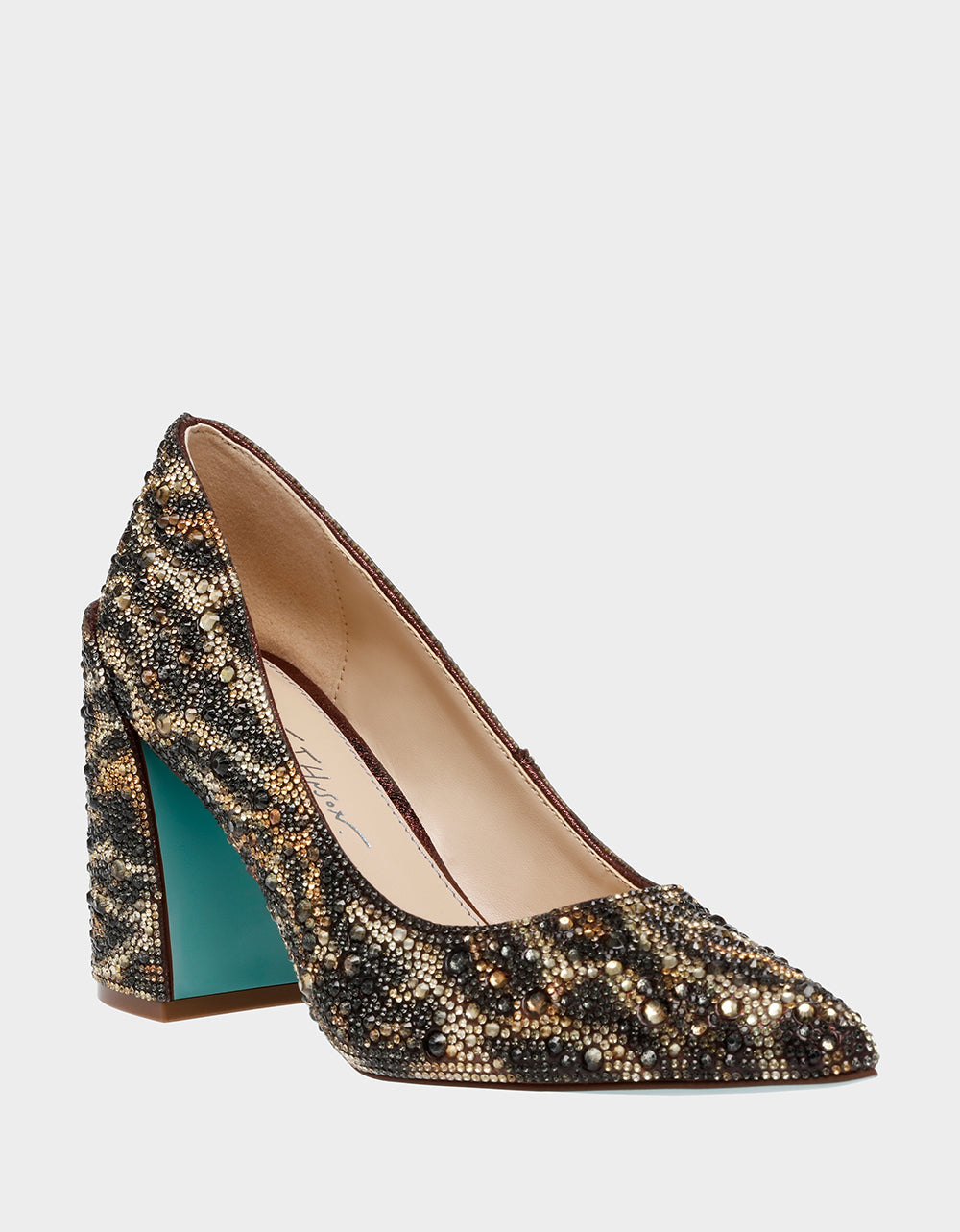 Betsey Johnson Jody Leopard Print Pumps with 3.5 Inch Block Heel