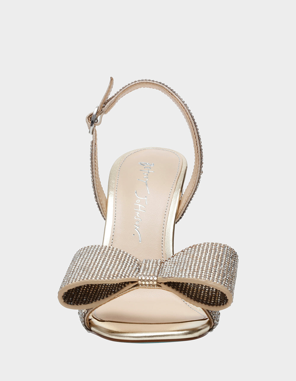 Betsey Johnson Joel Rhinestone Slingback Heels Gold