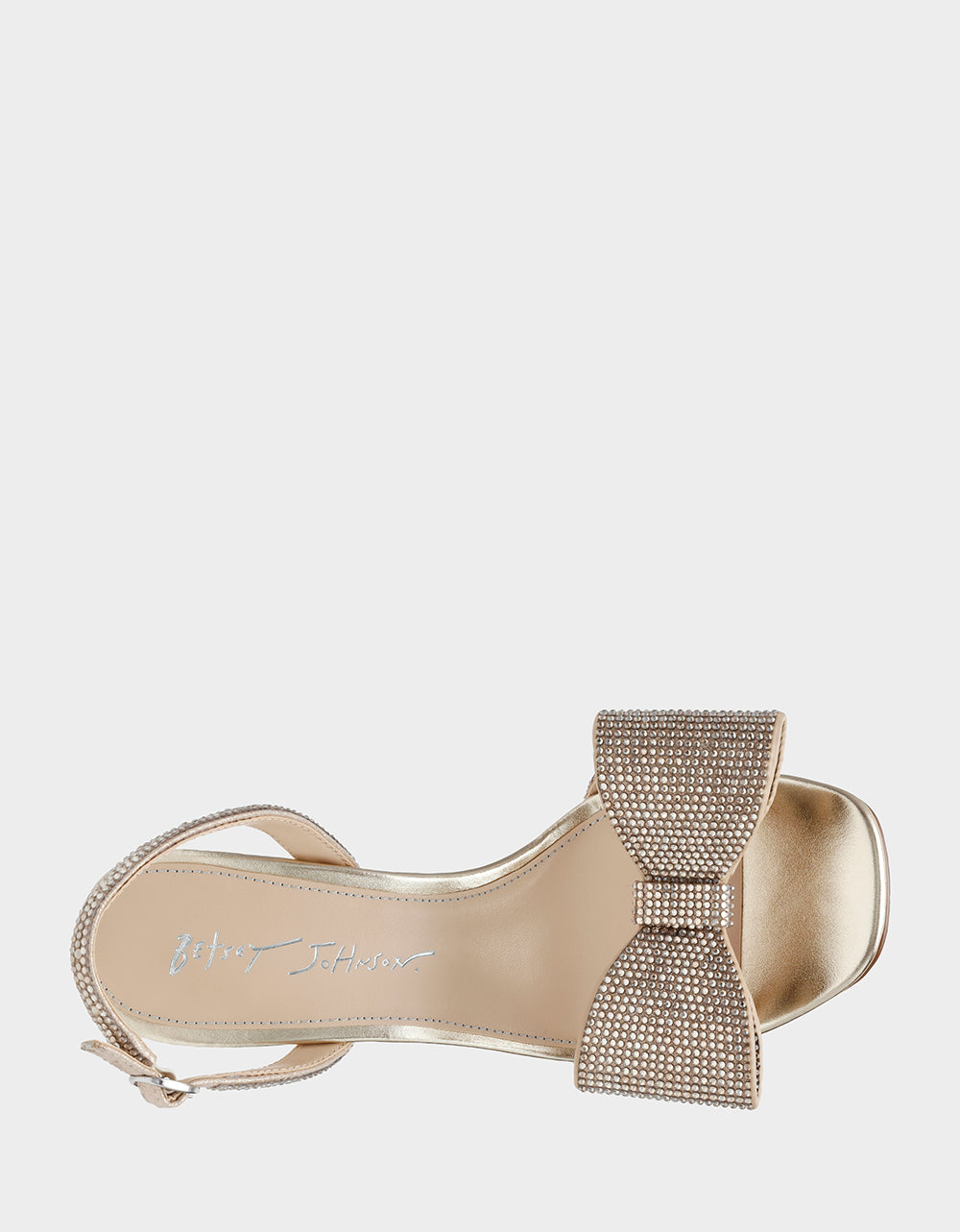 Betsey Johnson Joel Rhinestone Slingback Heels Gold