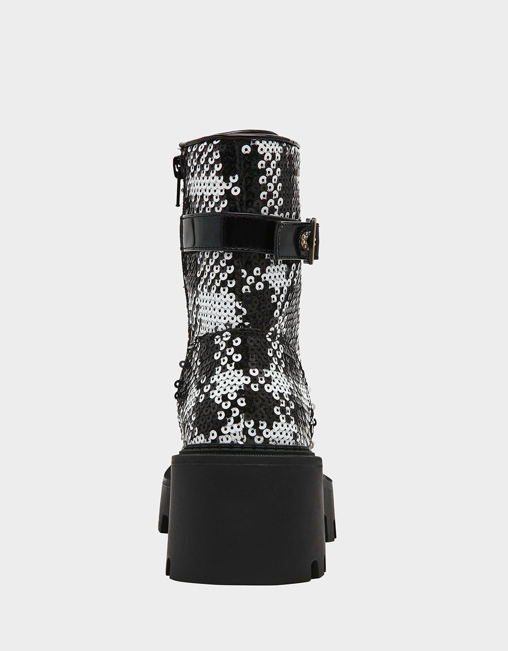 Betsey Johnson JONNIE Black & White Plaid Combat Boots