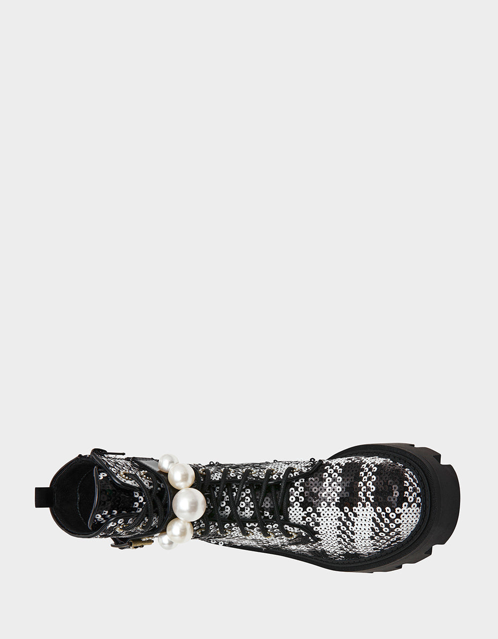 Betsey Johnson JONNIE Black & White Plaid Combat Boots