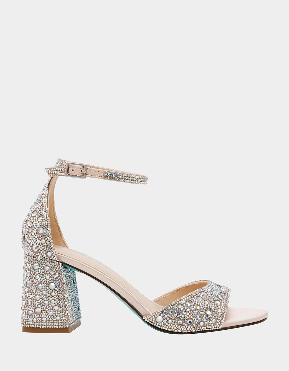 Betsey Johnson KAMI Rhinestone Block Heel Sandals for Formal Occasions
