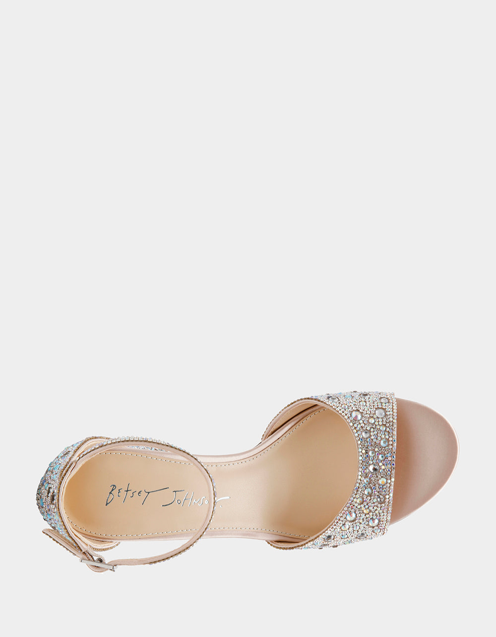 Betsey Johnson KAMI Rhinestone Block Heel Sandals for Formal Occasions