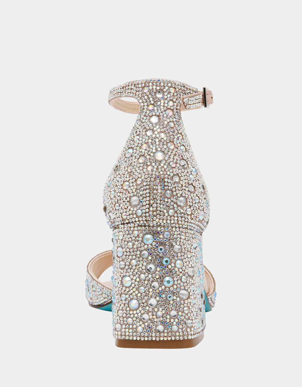Betsey Johnson KAMI Rhinestone Block Heel Sandals for Formal Occasions