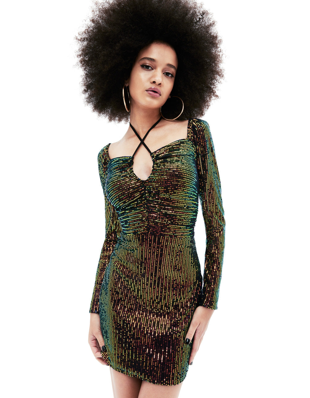 Betsey Johnson Kasey Sequin Mini Dress - Multi Color Party Wear