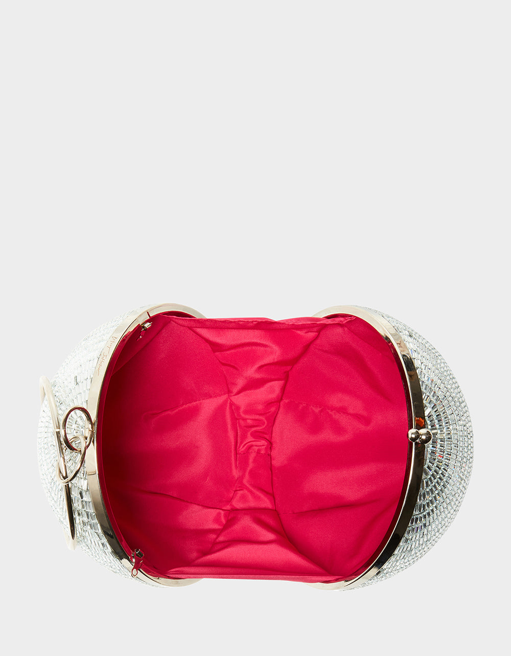 Kitsch Dancing Queen Silver Disco Ball Crossbody Bag with Crystal Embellishments