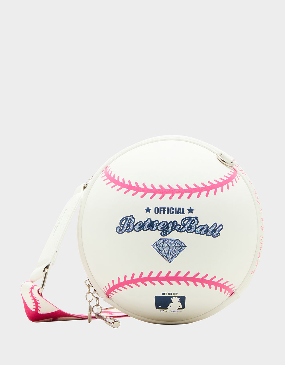Kitsch Baseball Crossbody Bag - White Sporty Purse with Zipper