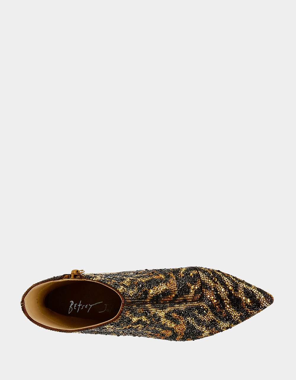 Betsey Johnson Kris Leopard Rhinestone Booties with Block Heel