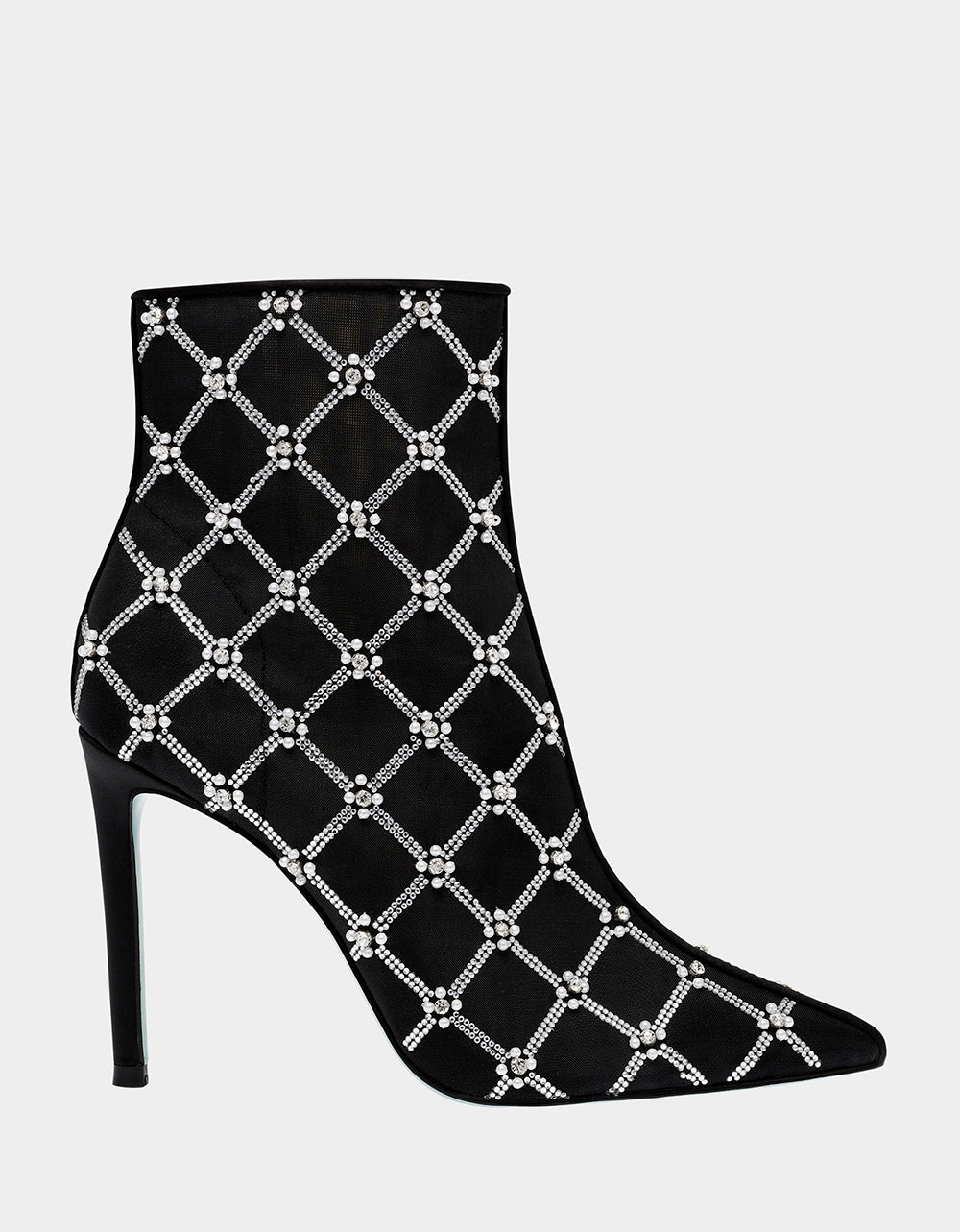 Betsey Johnson LARKK Black Rhinestone Stiletto Booties