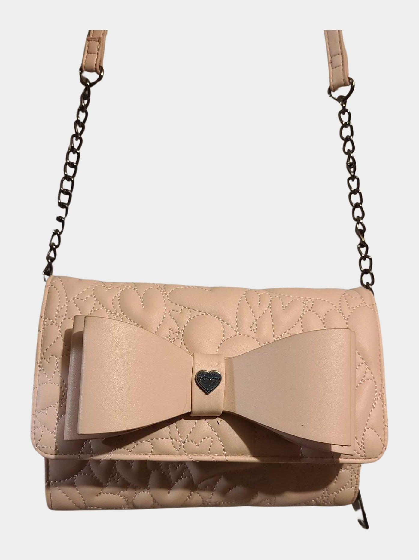 Light Pink Hand-Stitched Heart Crossbody Bag by RE:LUV