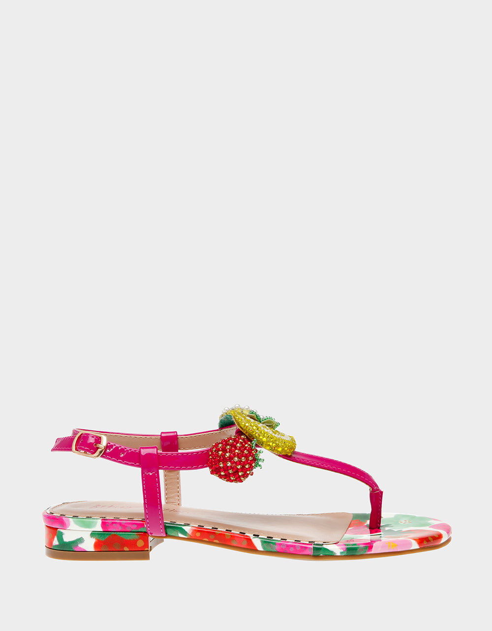 Betsey Johnson Aniston Berry Multi Fruit Embellished Sandals