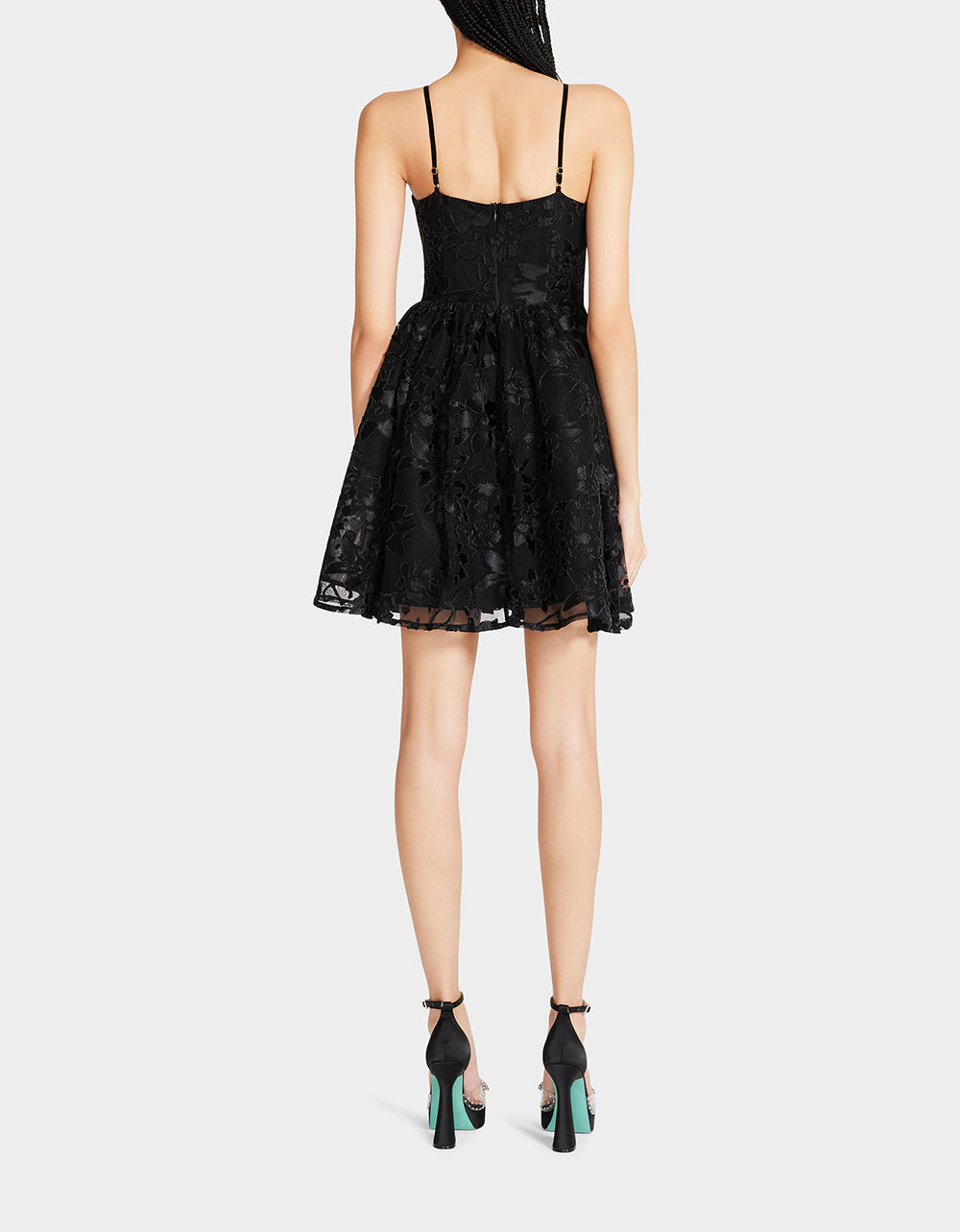 Betsey Johnson Lucia Black Floral Lace Mini Dress