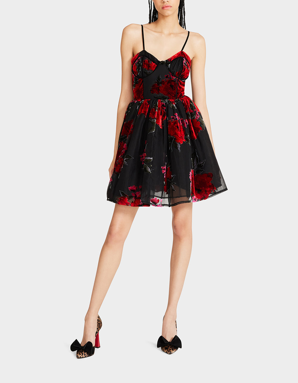 Betsey Johnson Lucia Red Rose Print Mini Dress