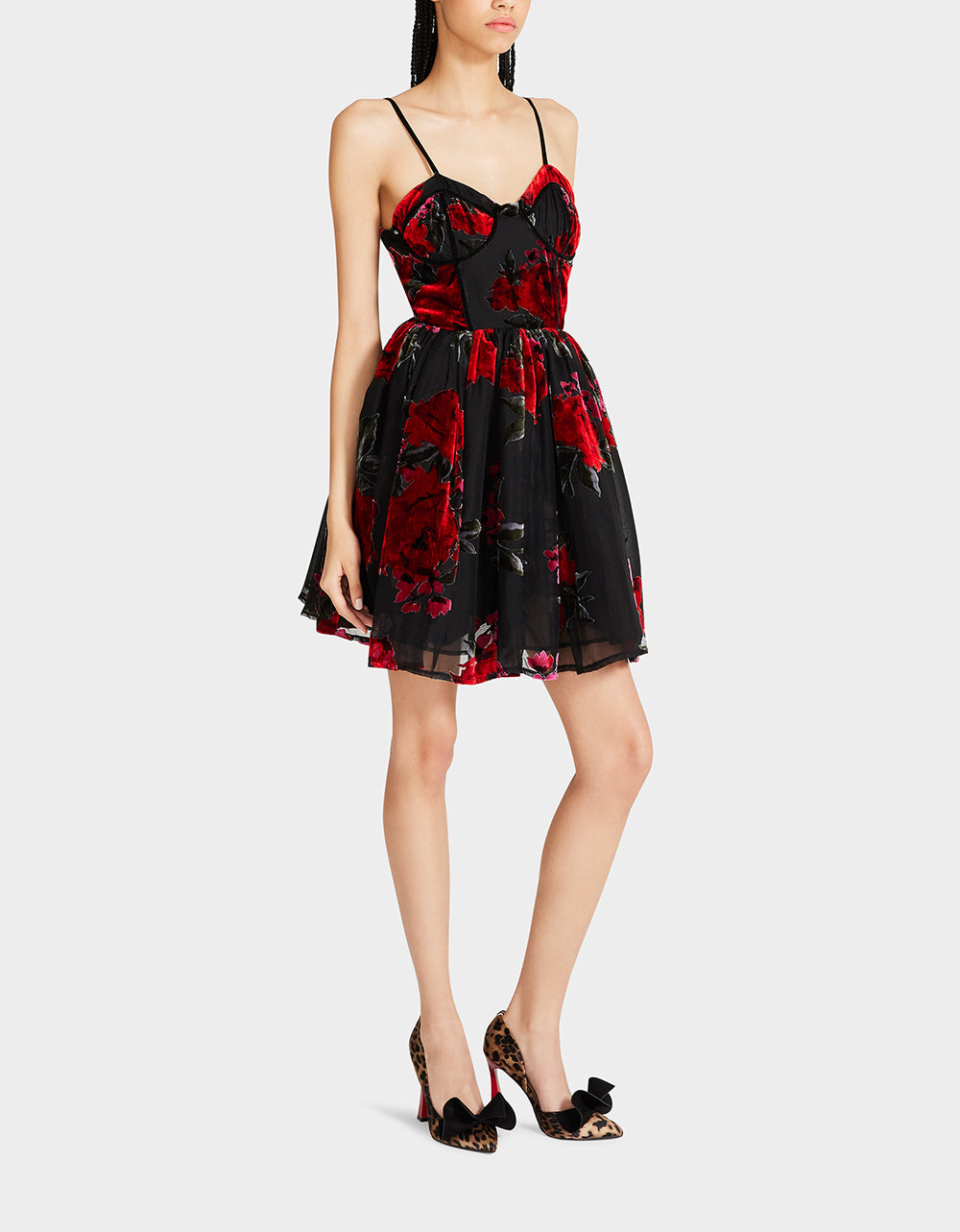 Betsey Johnson Lucia Red Rose Print Mini Dress