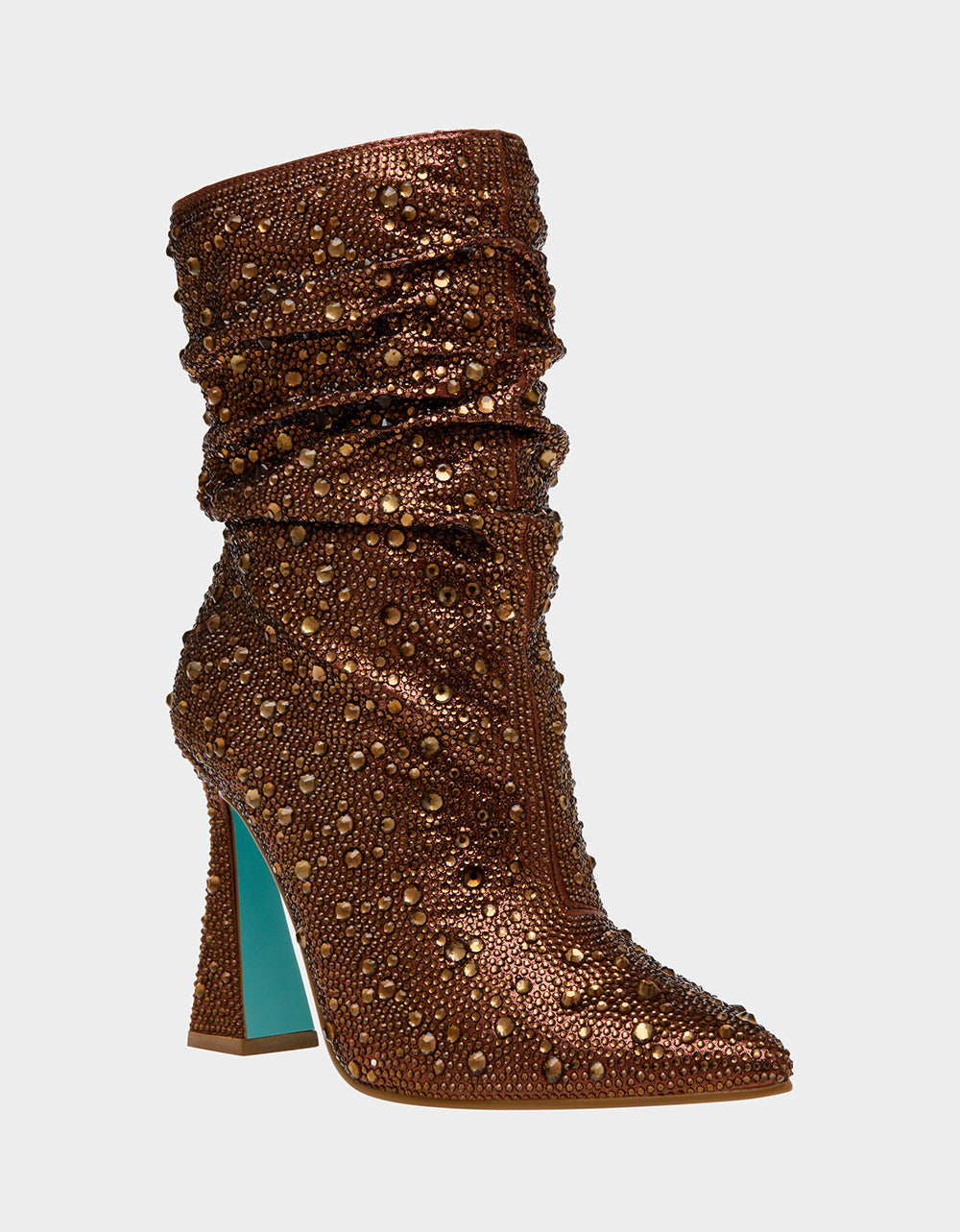 Betsey Johnson MAC Rhinestone Slouch Booties with 3.75 Inch Heel