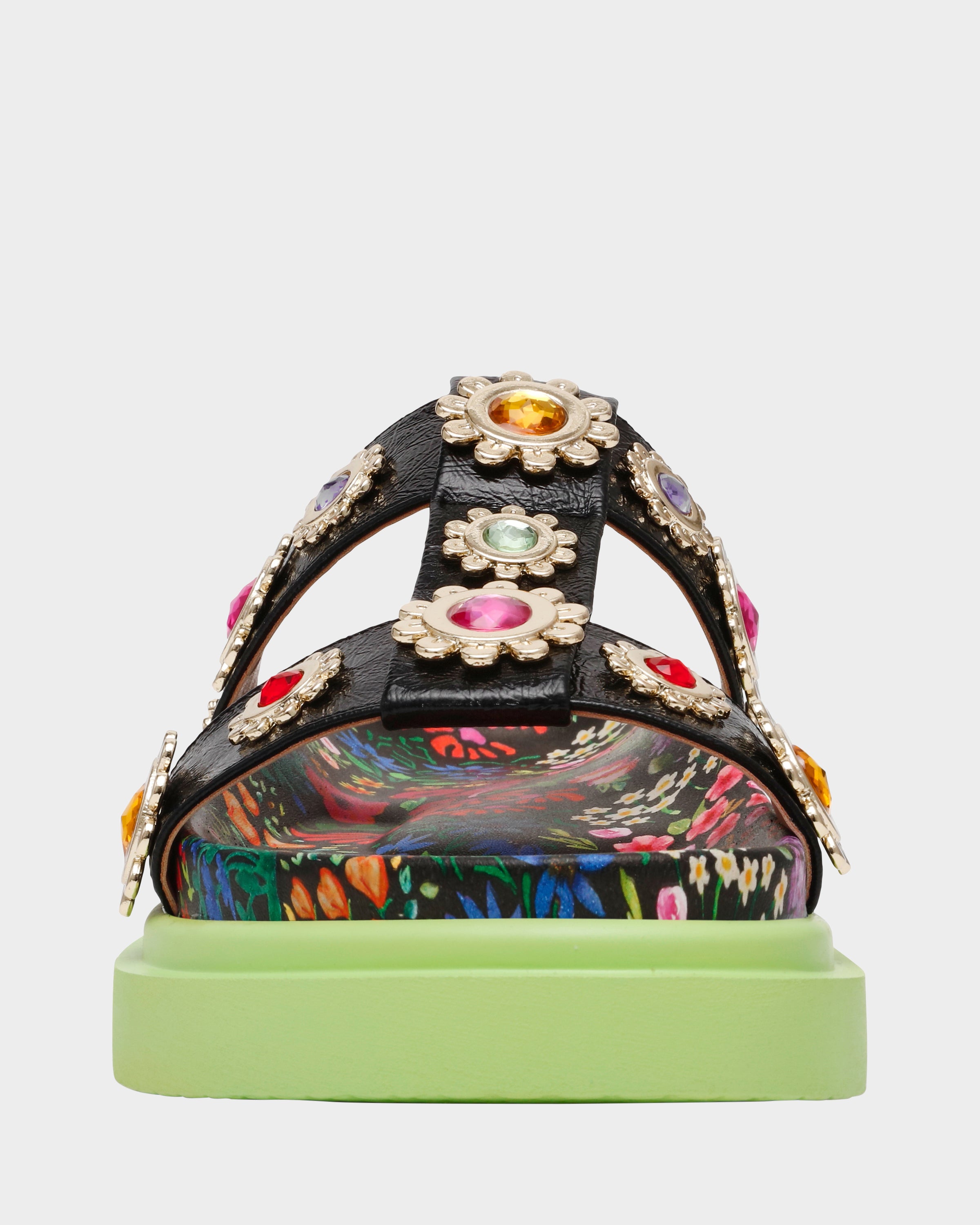 MADOXX Floral Flatform Slide Sandals with Comfort Footbed